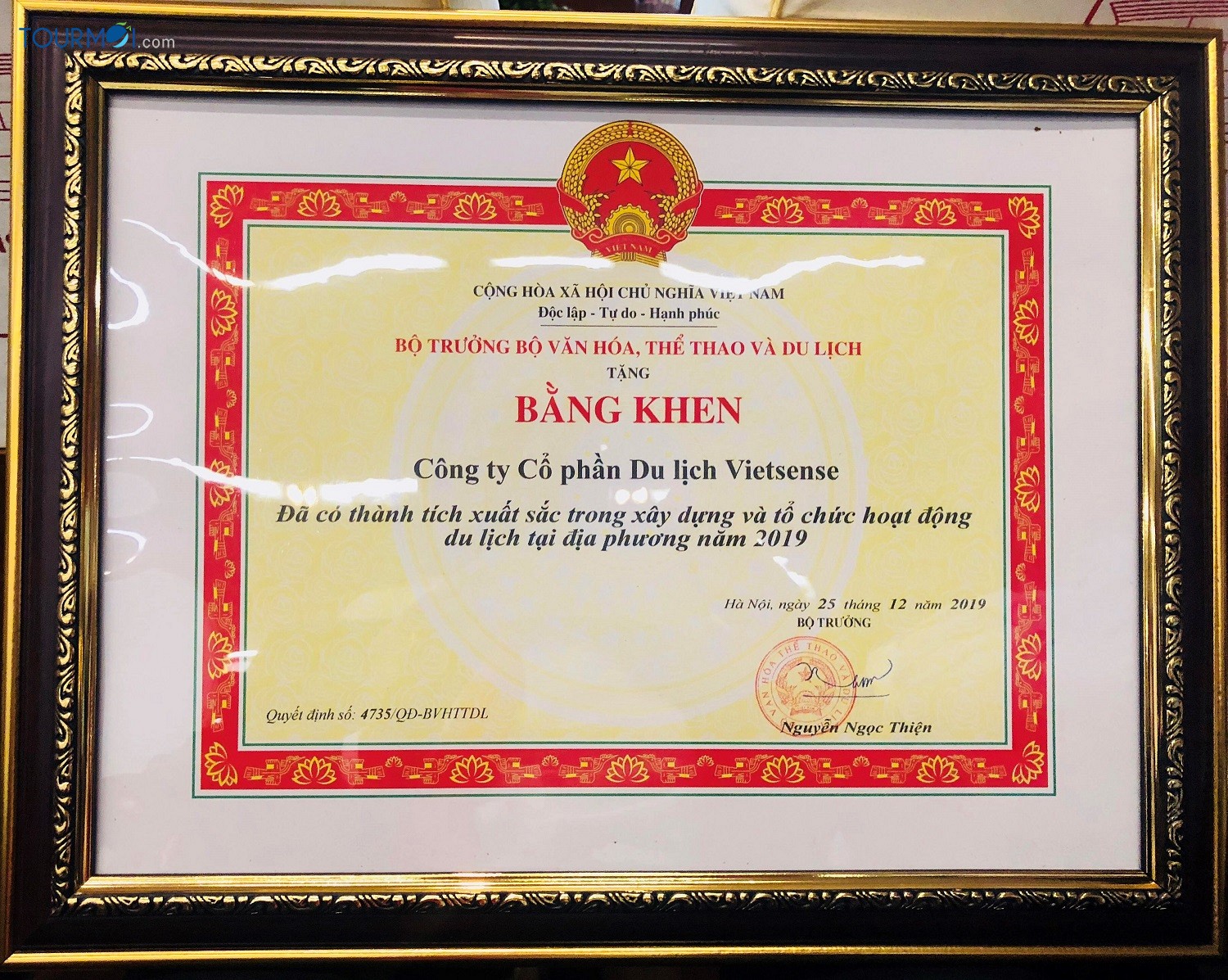VietSense Travel vinh dự đón nhận bằng khen của Bộ VHTT và Du lịch 2019 - Ảnh 2